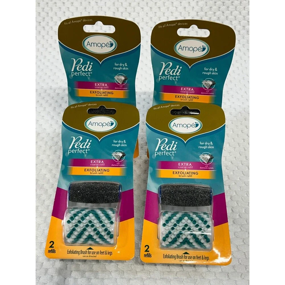Amope Pedi Perfect Refills Lot of 4 Packs Extra Coarse & Exfoliating Brush
